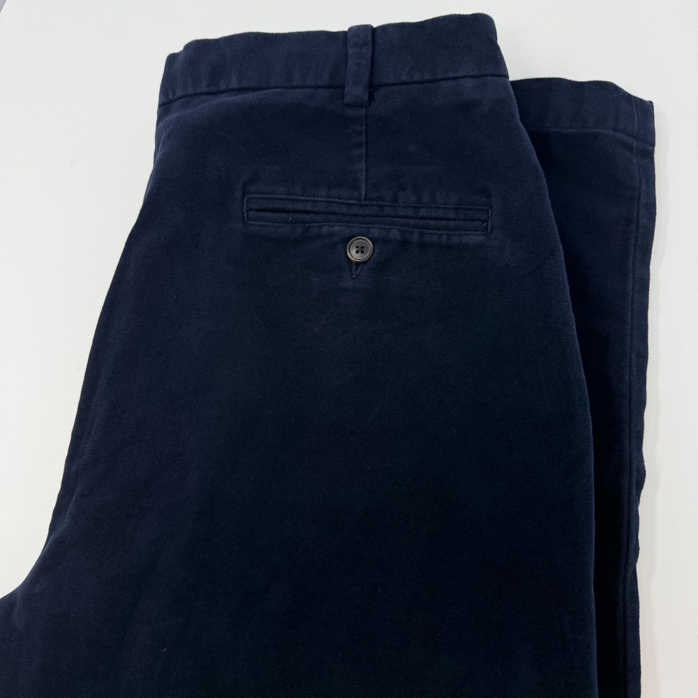 Brooks Brothers 346 Mens Navy Cotton Moleskin Chino Pants 34x32 Fits 34x31